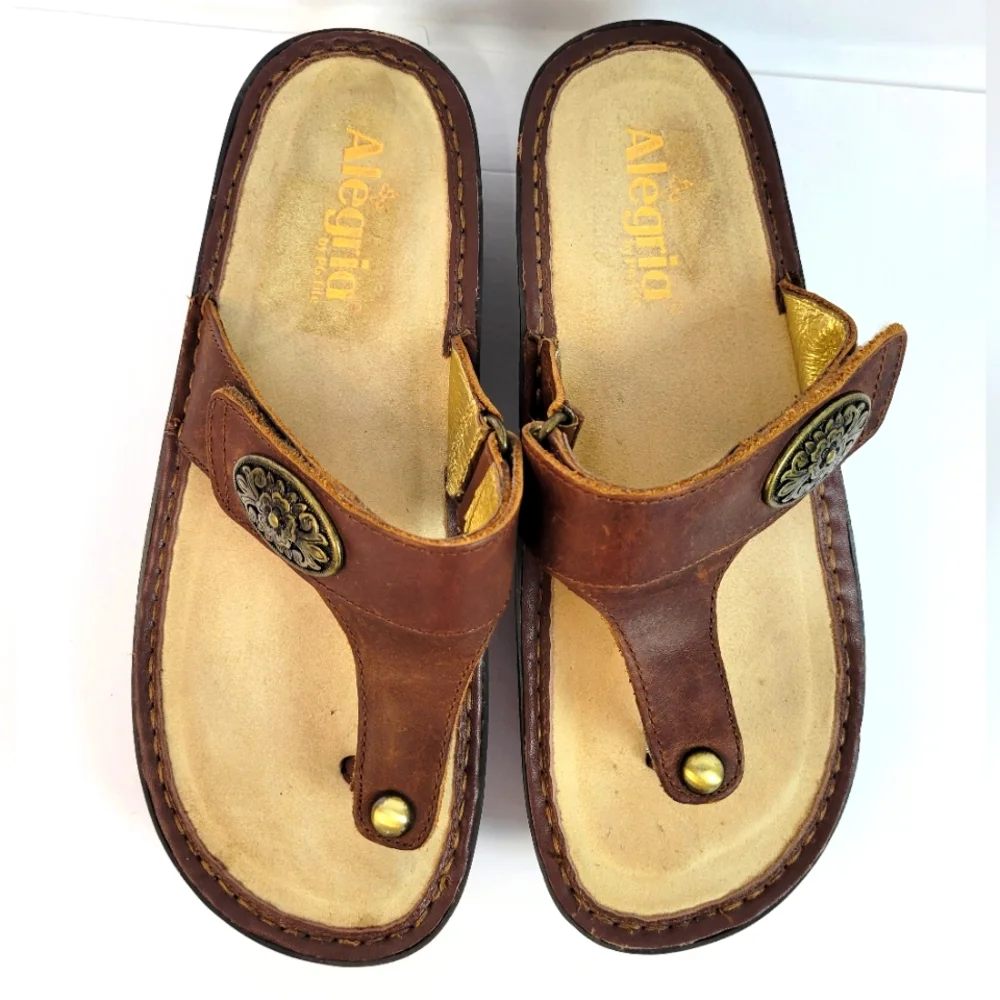 Alegria Carina Hickory Embellished South Western Boho Y2K Hippie Thong Sandal